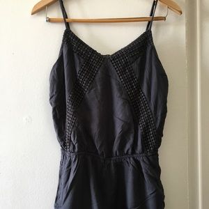 Navy Blue Romper with open back/strap detail